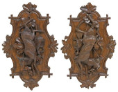 (2) BLACK FOREST FINELY CARVED