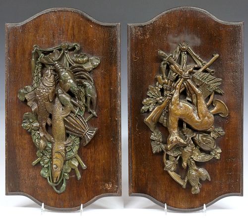 (2) BLACK FOREST STYLE PATINATED