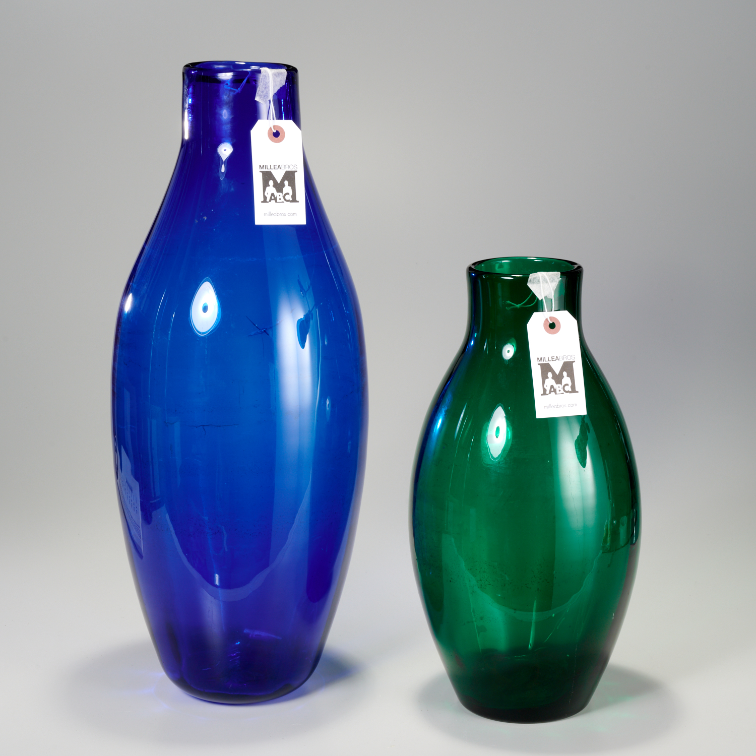(2) BLENKO COLORED GLASS