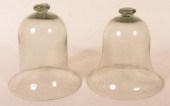 2 BLOWN SMOKEY BUBBLE GLASS SM