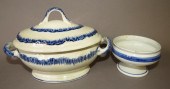 2 BLUE EDGED PEARLWARE ITEMSca