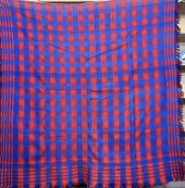 2 BLUE & RED CHECK WOVEN WOOL