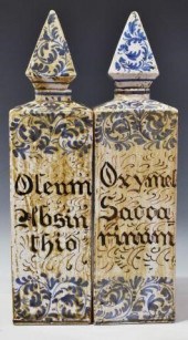 (2) BLUE & WHITE PORCELAIN APO
