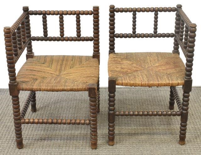 (2) BOBBIN TURNED RUST SEAT