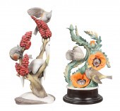 (2) Boehm bisque porcelain bir