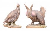 (2) Boehm bisque porcelain fig