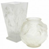 (2) BOHEMIAN ART DECO SATIN AR