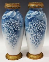 (2) BOHEMIAN BLUE & WHITE PORC