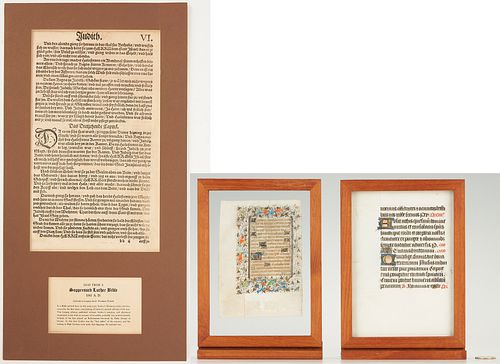 2 BOOK OF HOURS PAGES & MARTIN