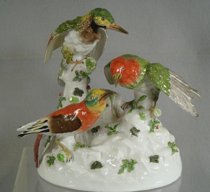 2 Bourdois & Bloch porcelain bird