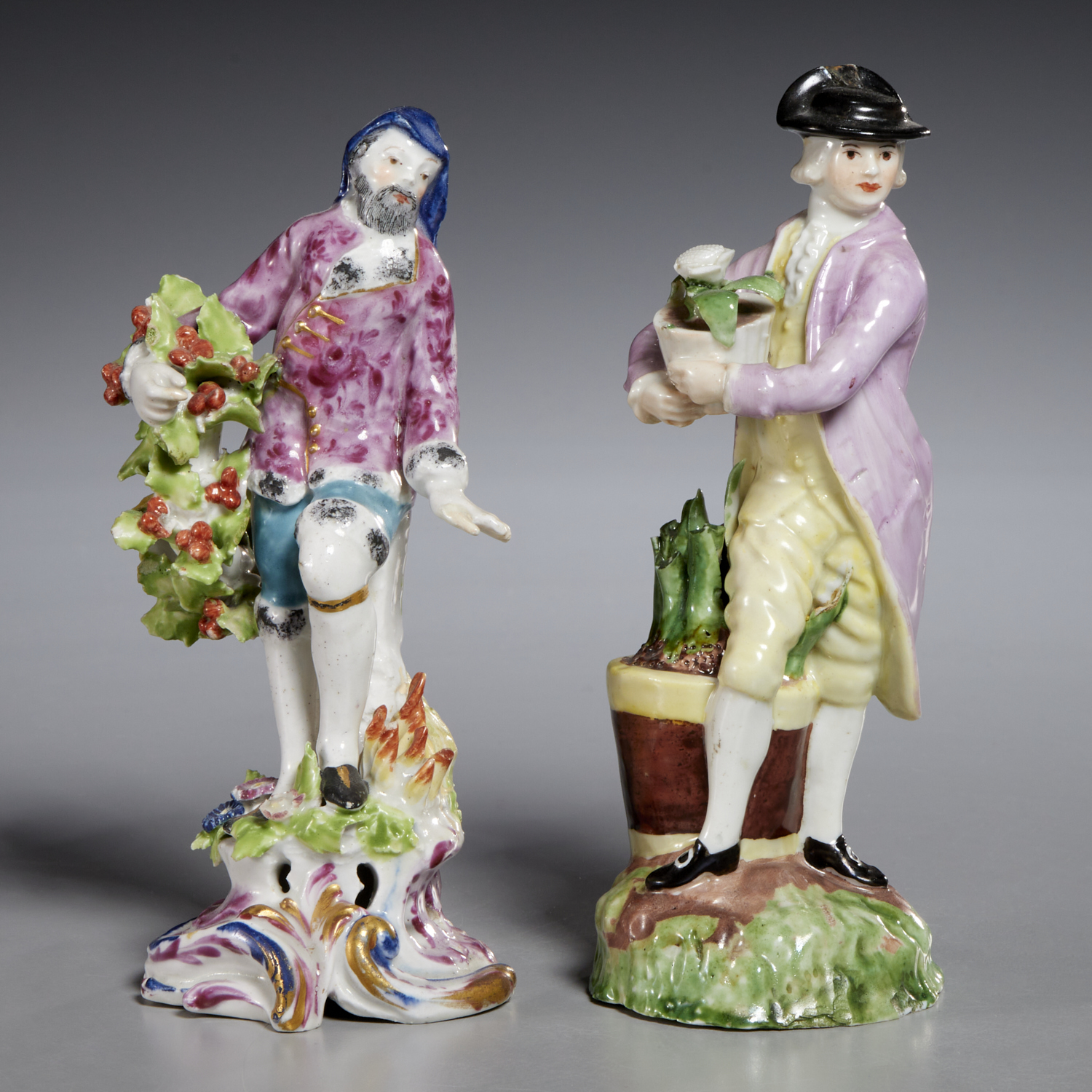 (2) BOW FIGURES OF GARDENERS,