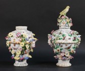 2 BOW PORCELAIN FRILL VASES2 B