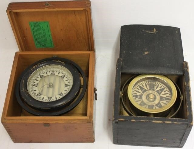 2 BOX COMPASSES, CA 1900, TO