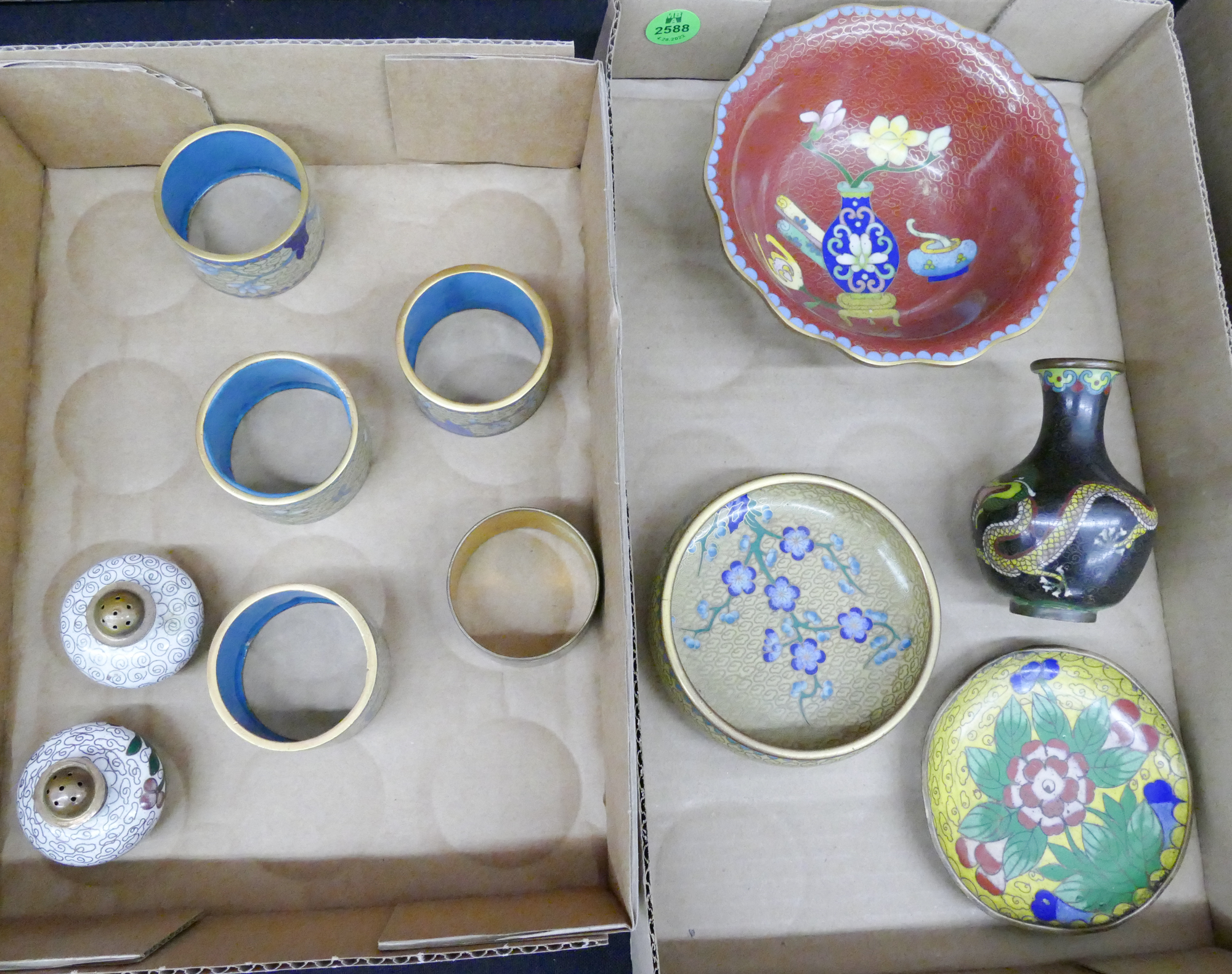 2 Boxes Old Chinese Small Cloisonne
