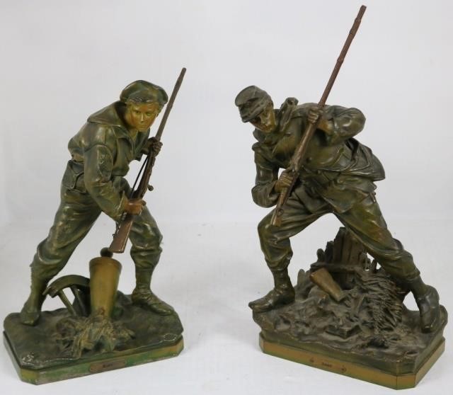 2 BRADLEY & HUBBARD METAL FIGURES