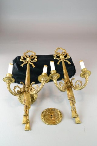 (2) BRASS ARM ELECTRIC WALL