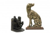 (2) BRASS DOORSTOPS - (2) 19th