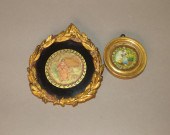 2 BRASS FRAMED NEEDLEWORK PICT