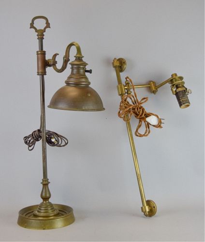 2 BRASS LAMPSBrass adjustable