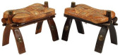 (2) BRASS-MOUNTED HARDWOOD CAM