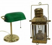 (2) BRASS SHIP'S LANTERN & BAN