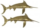(2) BRASS SWORDFISH WALL-MOUNT