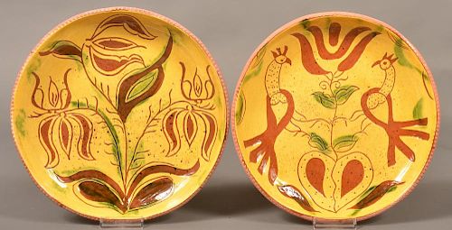 2 BREININGER POTTERY 1976 SGRAFITTO