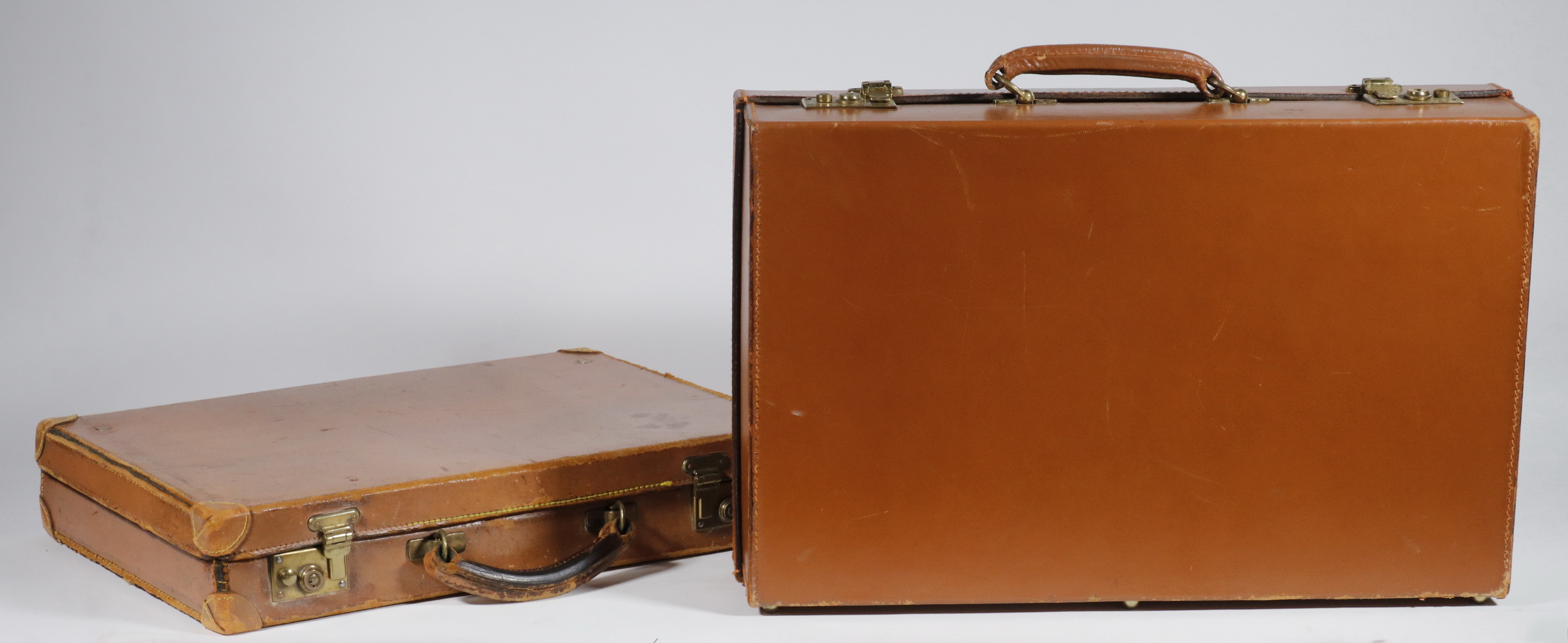 (2) BRITISH LEATHER ATTACHE