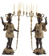 (2) BRONZE BLACKAMOOR FIVE-LIG