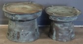 (2) BRONZE BURMESE RAIN DRUMS.
