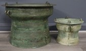 (2) BRONZE BURMESE RAIN DRUMS.