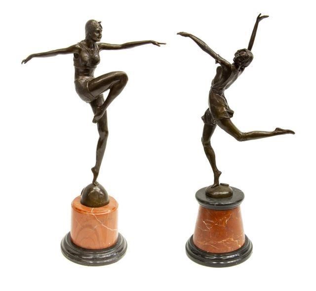 (2) BRONZE DANCERS AFTER B. ZACH