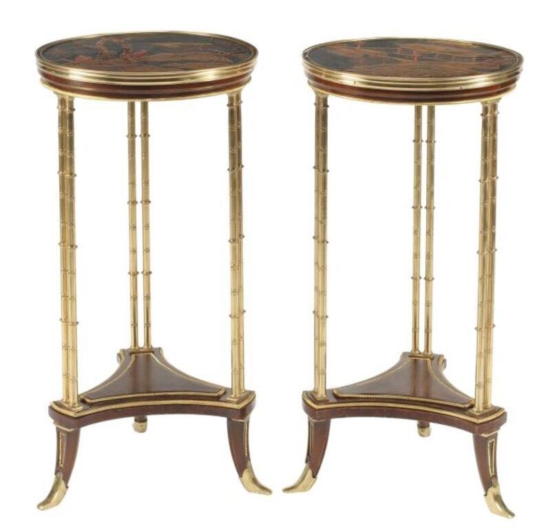 (2) BRONZE DORE CHINOISERIE