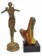 (2) BRONZE FAIRY & MODERNIST S