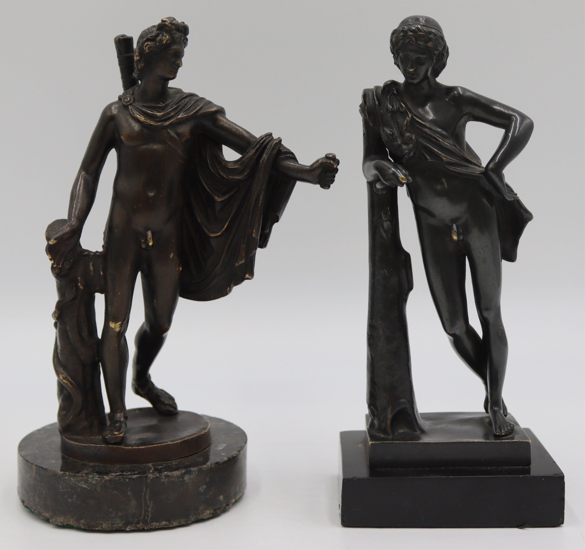 (2) BRONZE GRAND TOUR FIGURES OF