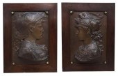 (2) BRONZE RELIEF PLAQUES PERS