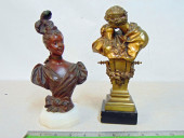 2 BRONZE STATUES, BUST, THE KI