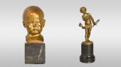 2 BRONZES2 gilt bronzes. Cheru