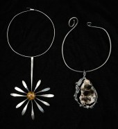 2 BRUTALIST STERLING NECKLACES