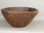 2 BURL WOOD KITCHEN BOWLSca. 1