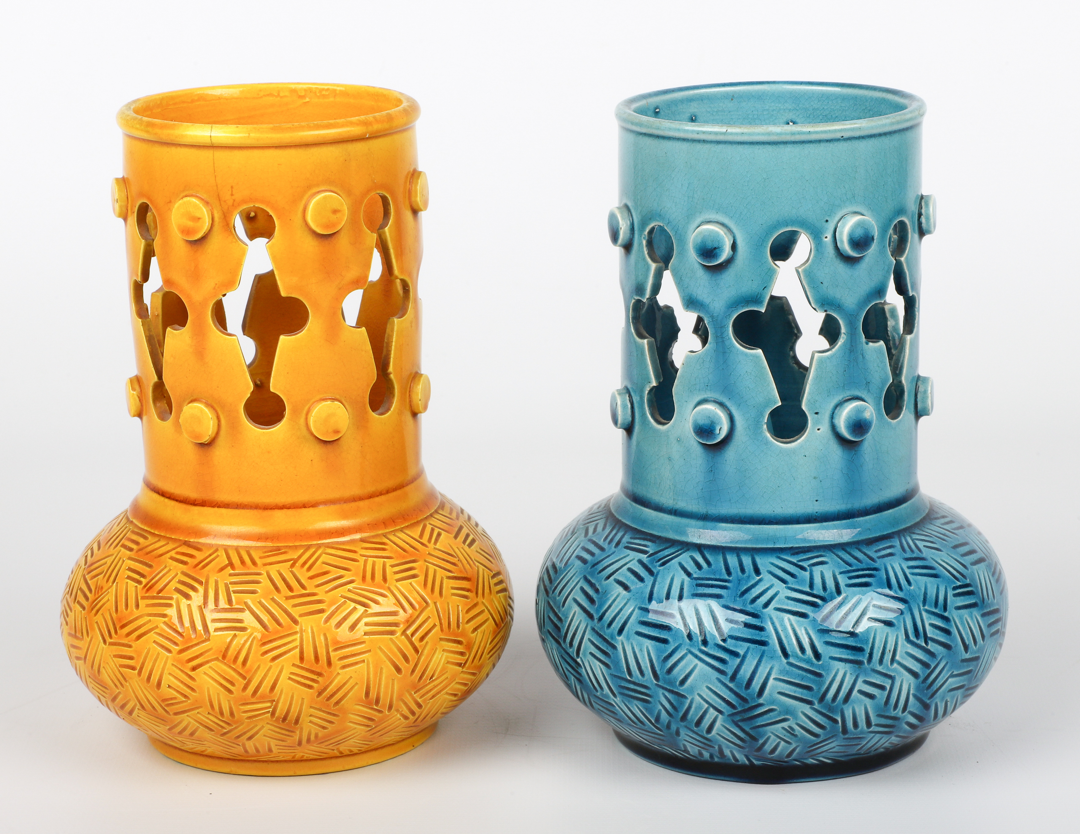 (2) Burmantofts style faience