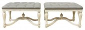 (2) BUTTON-TUFTED END OF BED O