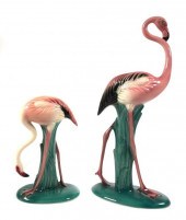 (2) CALIFORNIA POTTERY PINK FL