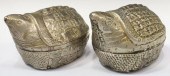 (2) CAMBODIAN SILVER-TONE TURT