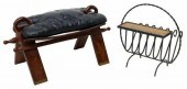 (2) CAMEL SADDLE STOOL & IRON