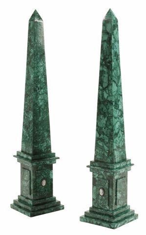 (2) CAMEO-MOUNTED RUSSIAN MALACHITE