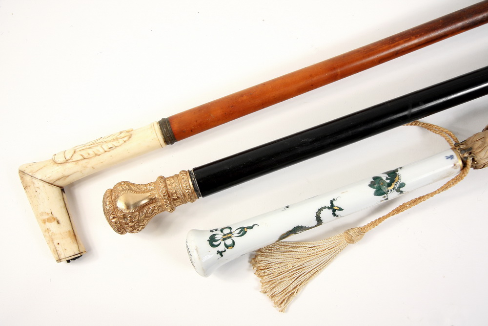 (2) CANES & A PARASOL -