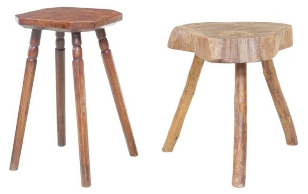 (2) CANTED BURLWOOD & RUSTIC LIVE