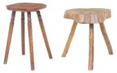 (2) CANTED BURLWOOD & RUSTIC L
