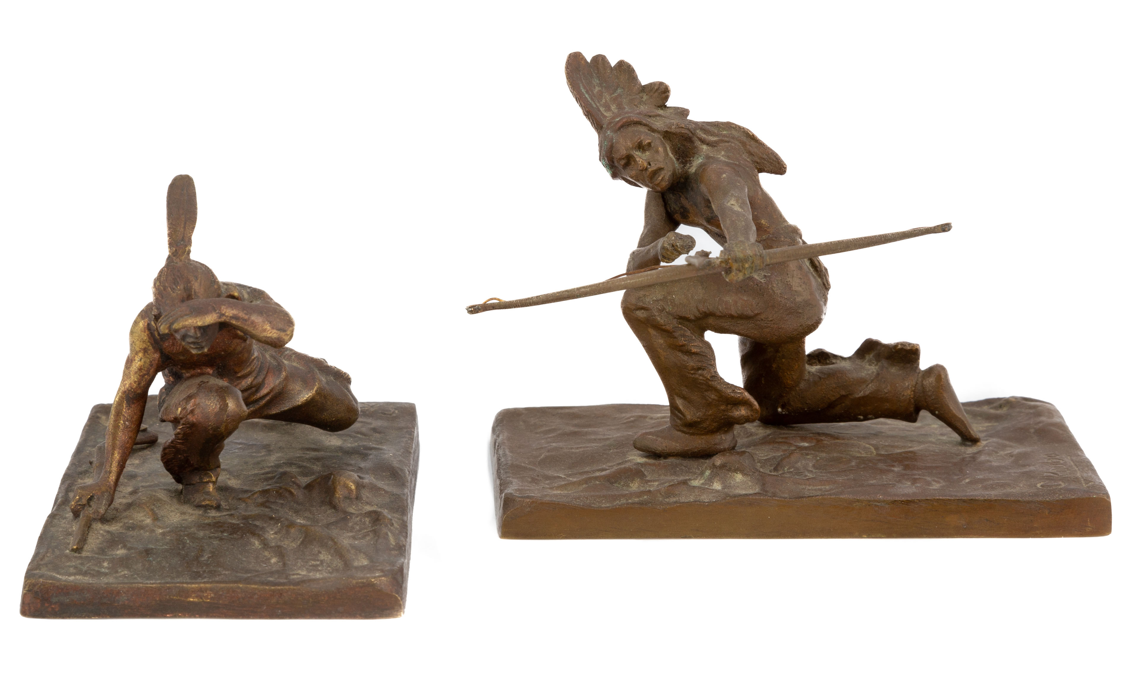 (2) CARL KAUBA BRONZE INDIANS